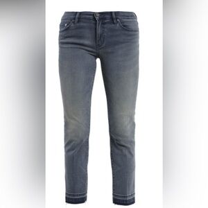 Tory Burch Raw Edge Detail 5 Pocket Stretch Jean